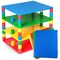 Strictly Briks Large Classic Stackable Baseplates, Building Bricks For Towers, Shelves, and More, 100% Compatible with All Major Brands, Basic Colors, 4 Base Plates & 48 Stackers, 16x13 Inches